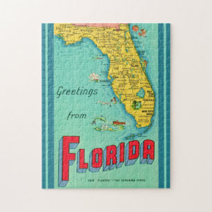 Puzzle Carte postale rétro de Floride 11x14