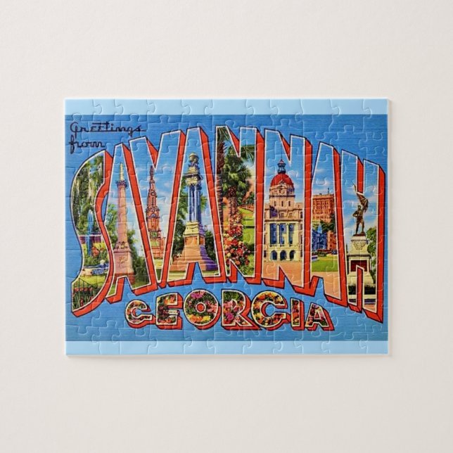Puzzle Carte postale Savannah Georgia 8x10 (Horizontal)