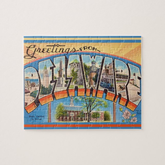 Puzzle Carte postale Vintage Delaware (Horizontal)
