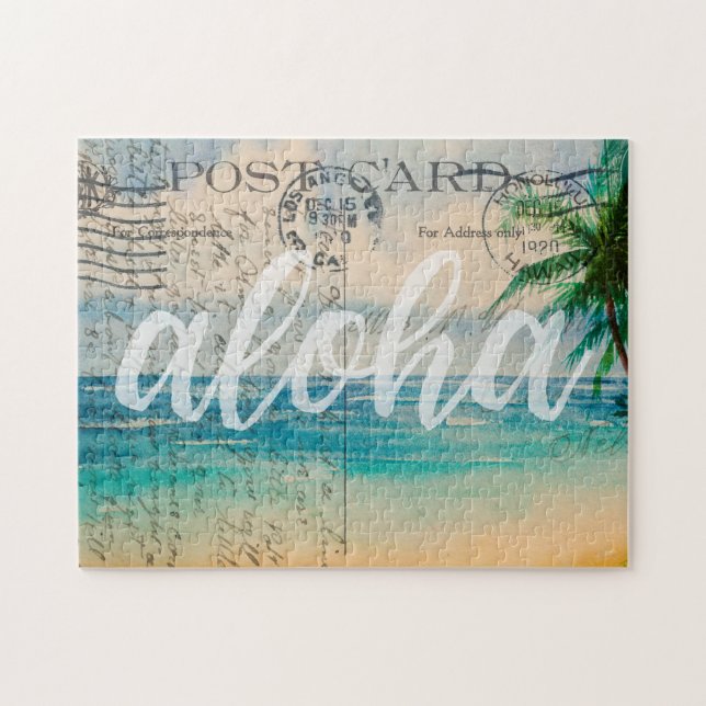 Puzzle Carte postale vintage Hawaiian Palm Trees (Horizontal)