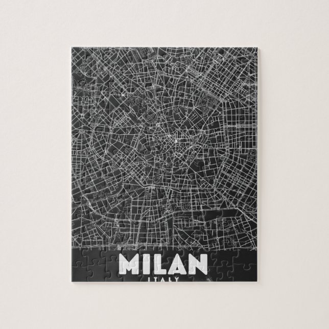 Puzzle Carte Rétro de Milan Italie (Vertical)
