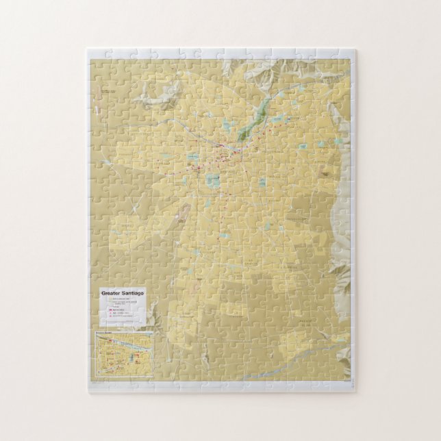 Puzzle Carte Santiago Chili (1987) (Vertical)