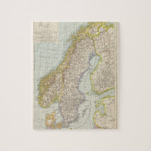 Puzzle Carte Schweden, Norvège - Suède et Norvège
