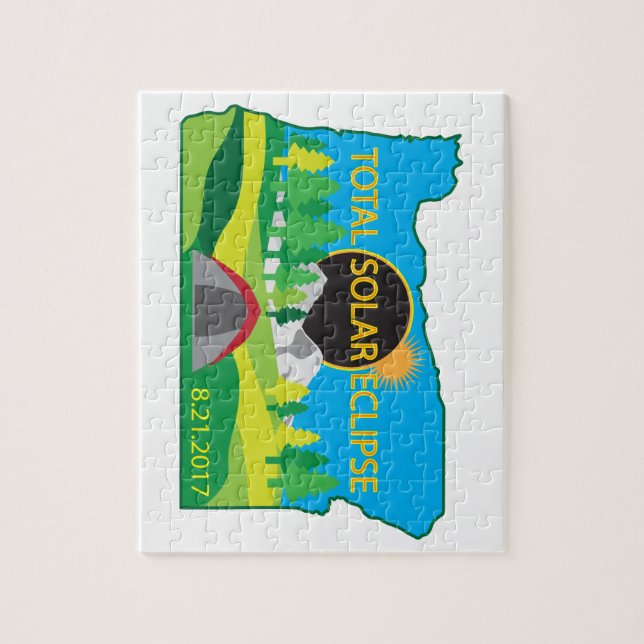 Puzzle Carte totale de vacances en camping de l'éclipse (Vertical)