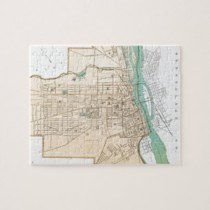 Puzzle Carte vintage d'Albany NY (1895)