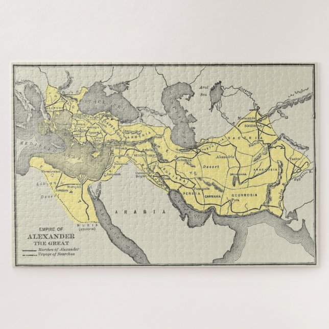 Puzzle Carte vintage d'Alexandre le Grand Empire (1913) (Horizontal)