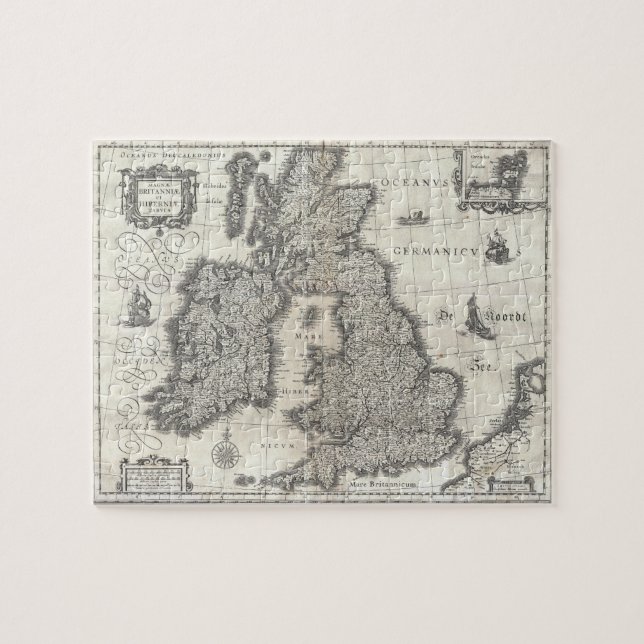 Puzzle Carte vintage d'Angleterre et d'Irlande (1631) (Horizontal)