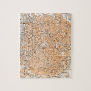 Puzzle Carte vintage d'Anvers Belgique (1905)