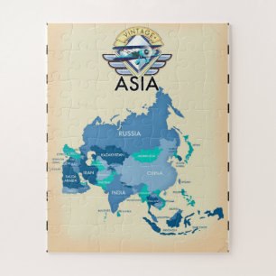 Puzzle Carte Vintage d'Asie