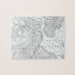 Puzzle Carte vintage de Boston (1878)