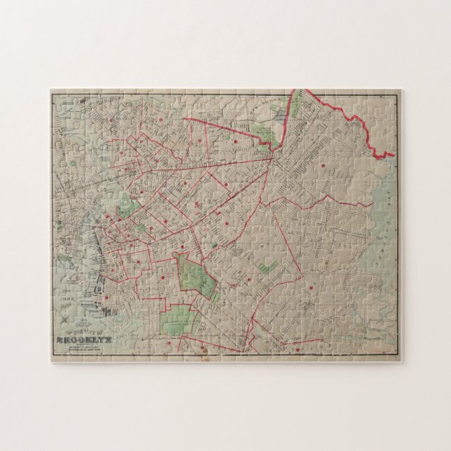 Puzzle Carte vintage de Brooklyn NY (1895) (Horizontal)