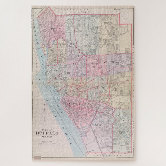 Puzzle Carte vintage de Buffalo NY (1915) (Vertical)