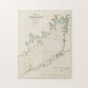 Puzzle Carte vintage de Buzzards Bay MA (1876)