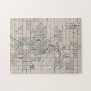 Puzzle Carte vintage de Calgary Alberta Canada (1906)