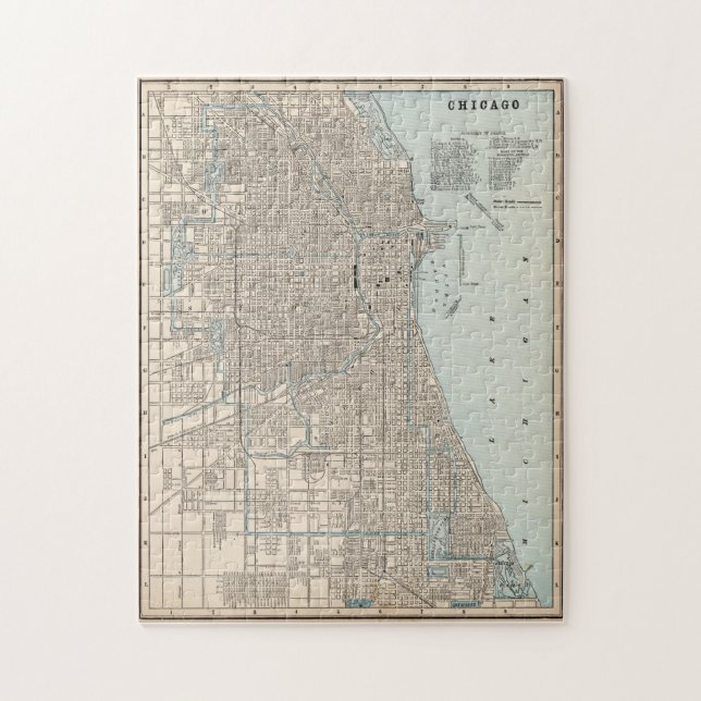 Puzzle Carte vintage de Chicago (1893) (Vertical)