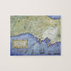 Puzzle Carte vintage de cou Maine (1775) de Falmouth
