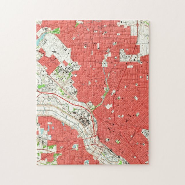 Puzzle Carte vintage de Dallas Texas (1958) 2 (Vertical)