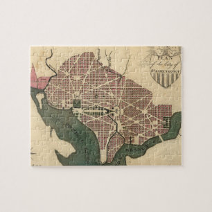 Puzzle Carte vintage de DC de Washington (1793)