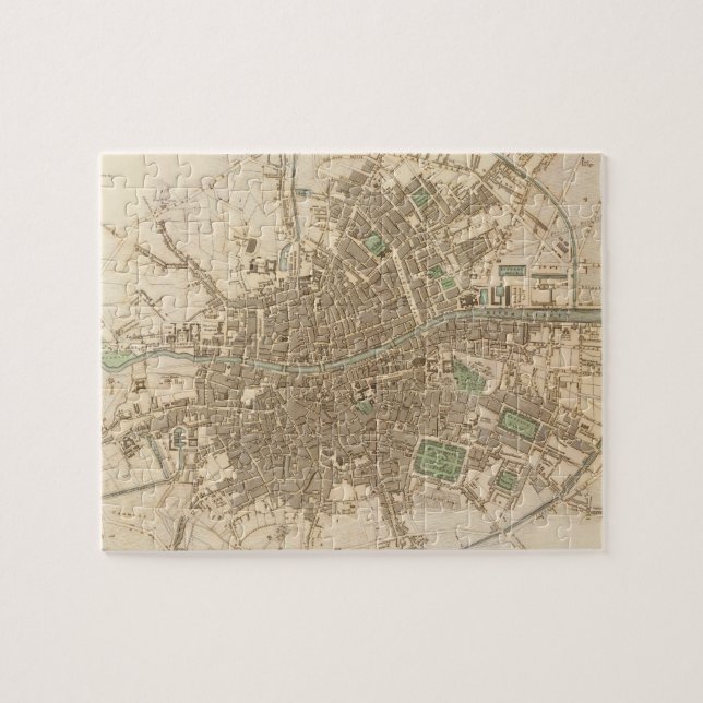 Puzzle Carte vintage de Dublin (1836) (Horizontal)