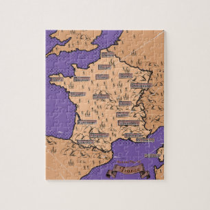 Puzzle Carte vintage de France