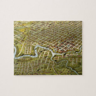 Puzzle Carte vintage de Houston le Texas (1891)