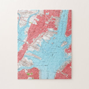 Puzzle Carte Vintage de Jersey City NJ (1955) 2