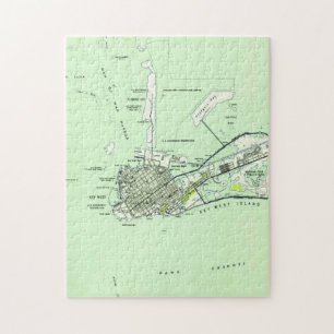 Puzzle Carte vintage de Key West la Floride (1943)