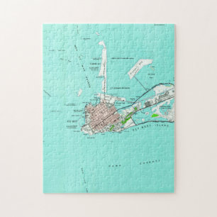 Puzzle Carte vintage de Key West la Floride (1962)