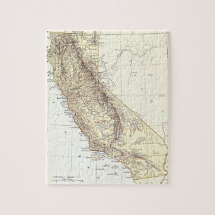 Puzzle Carte vintage de la Californie (1878)