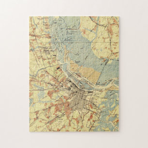 Puzzle Carte vintage de la savane la Géorgie (1942)