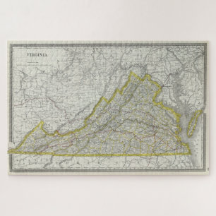 Puzzle Carte Vintage de la Virginie (1889)