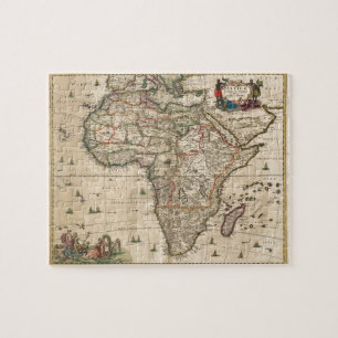 Puzzle Carte vintage de l'Afrique (1689)