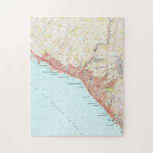 Puzzle Carte vintage de Laguna Beach la Californie (1965)
