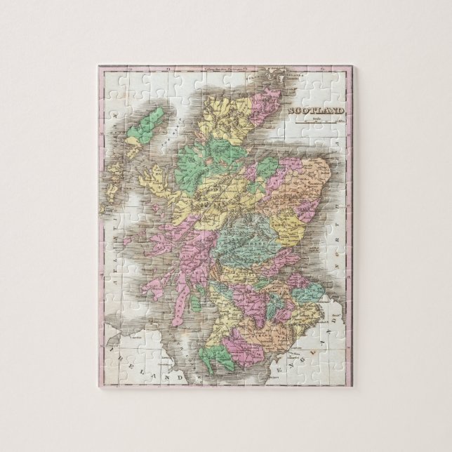 Puzzle Carte vintage de l'Ecosse (1827) (Vertical)
