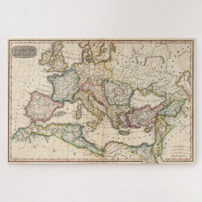Puzzle Carte vintage de l'Empire romain (1815) (Horizontal)