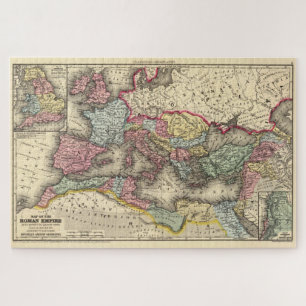 Puzzle Carte vintage de l'Empire romain (1873)