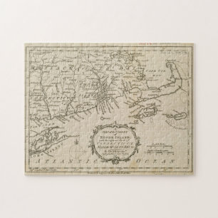 Puzzle Carte Vintage de l'île de Cape Cod et de Rhode (1