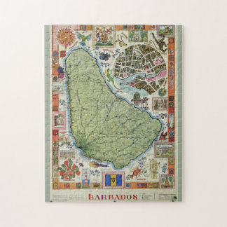 Puzzle Carte vintage de l'île de la Barbade