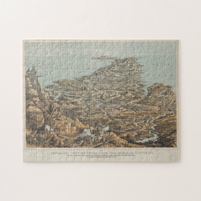 Puzzle Carte vintage de l'Inde de l'Himalaya (Horizontal)
