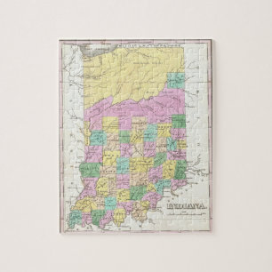 Puzzle Carte vintage de l'Indiana (1827)