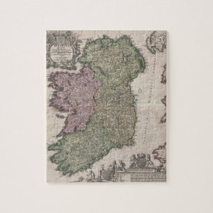 Puzzle Carte vintage de l'Irlande (1716)