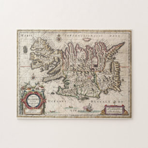 Puzzle Carte vintage de l'Islande (1684)