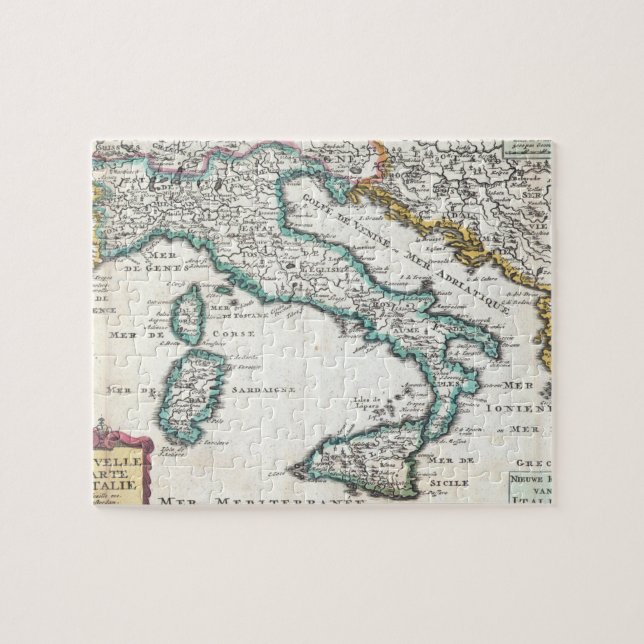 Puzzle Carte vintage de l'Italie (1706) (Horizontal)