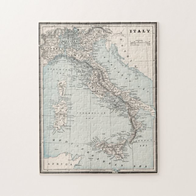 Puzzle Carte vintage de l'Italie (1893) (Vertical)