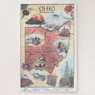 Puzzle Carte Vintage de l'Ohio (1921)