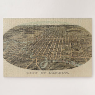 Puzzle Carte vintage de London Canada (1896)