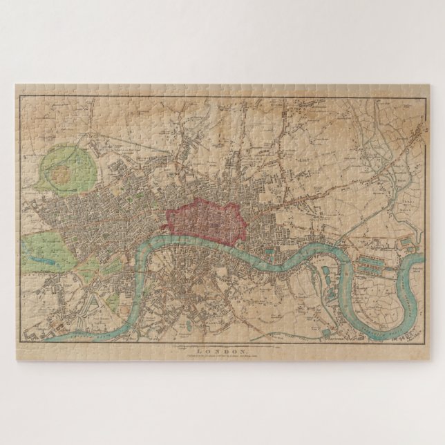 Puzzle Carte vintage de Londres Angleterre (1815) (Horizontal)