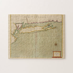Puzzle Carte Vintage de Long Island NY (1702)