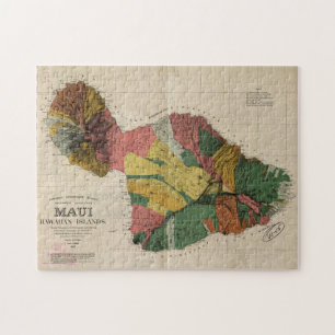 Puzzle Carte vintage de Maui Hawaii (1885)