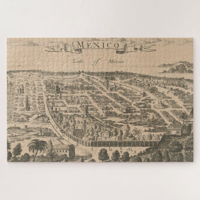 Puzzle Carte vintage de Mexico (1890) (Horizontal)